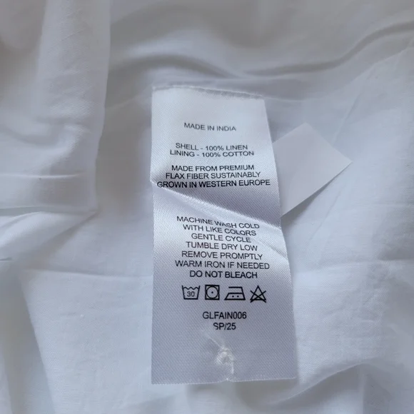 NWT Quince 100% European Linen Fit & Flare Midi Dress, White, S - Picture 11 of 12